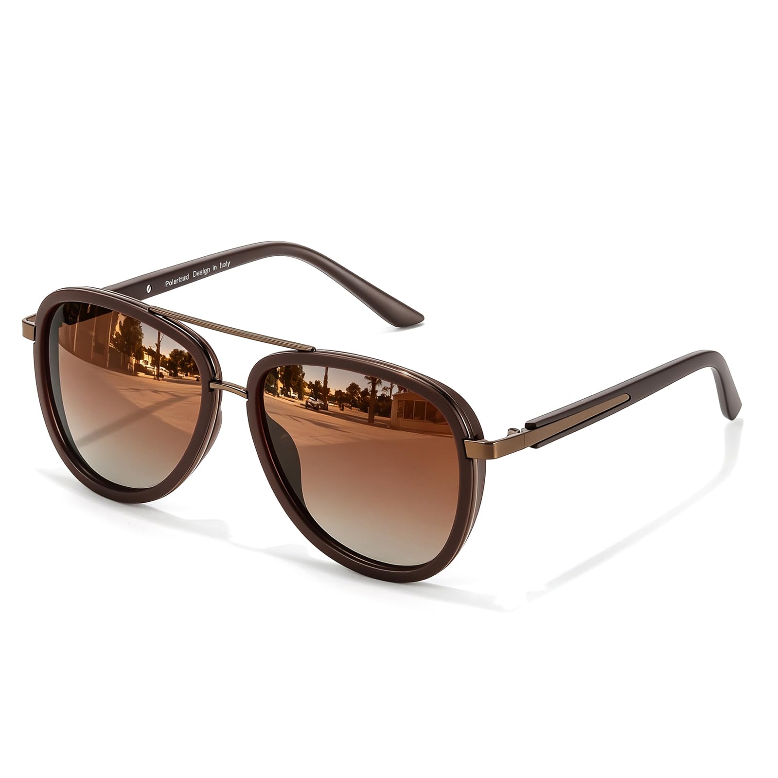 TJUTR Tangle‑Free Aviator Sunglasses for Women & Men, No-Snag TR90 Frame Polarized UV400 Protection Shades for Driving TS2610