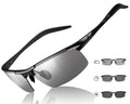 TJUTR Mens Photochromic Sunglasses Day & Night Driving Z87 Sun Glasses Polarized UV400 Protection Safety Glasses