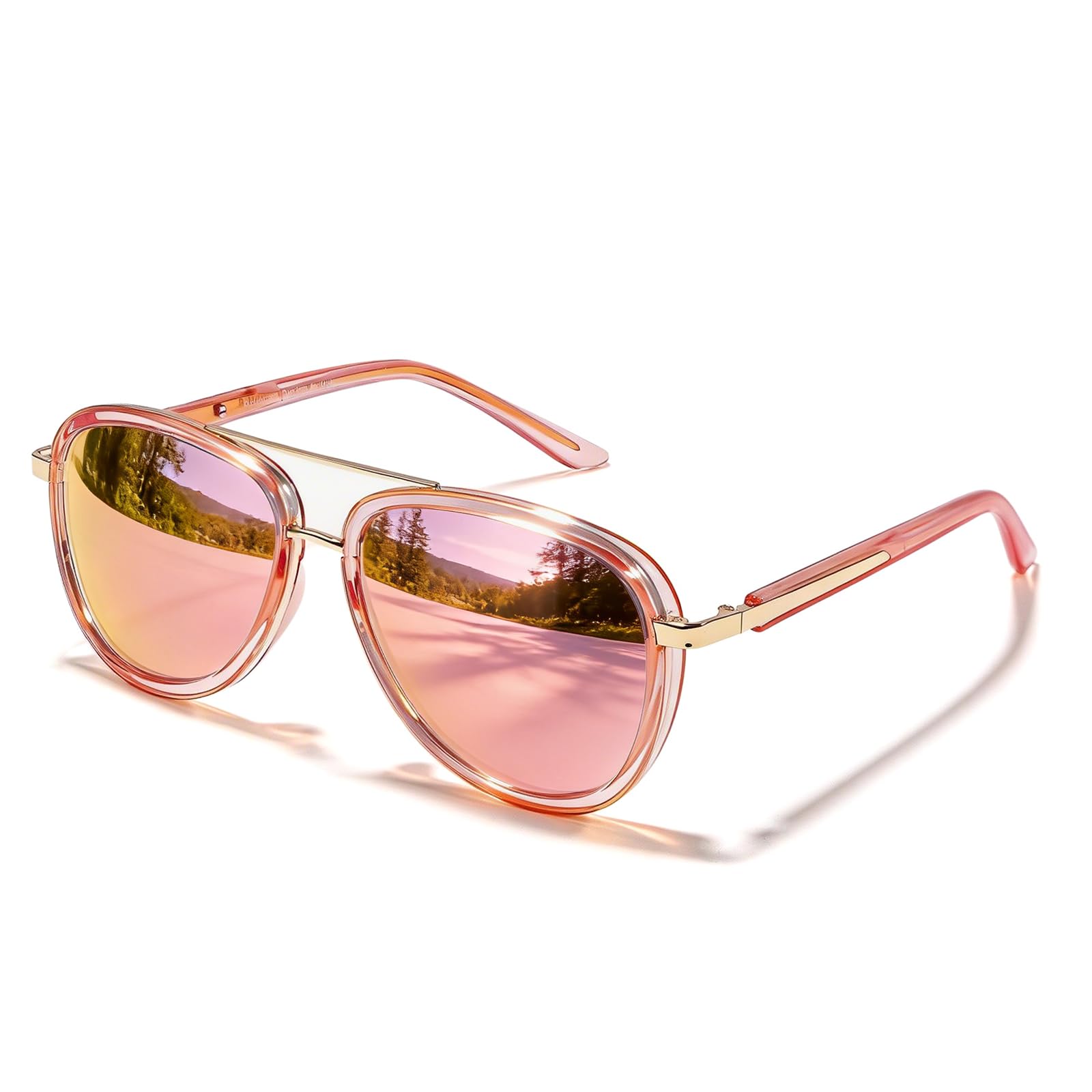 TJUTR Tangle‑Free Aviator Sunglasses for Women & Men, No-Snag TR90 Frame Polarized UV400 Protection Shades for Driving TS2610