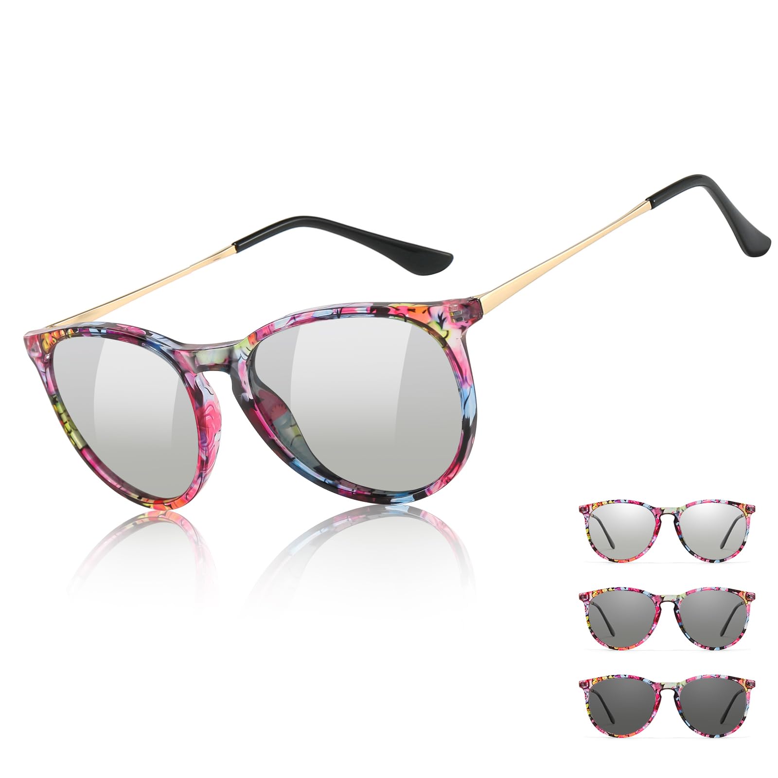 TJUTR Photochromic Polarized Sunglasses for Women and Men, Anti-Glare UV400 Protection for Day & Night Driving