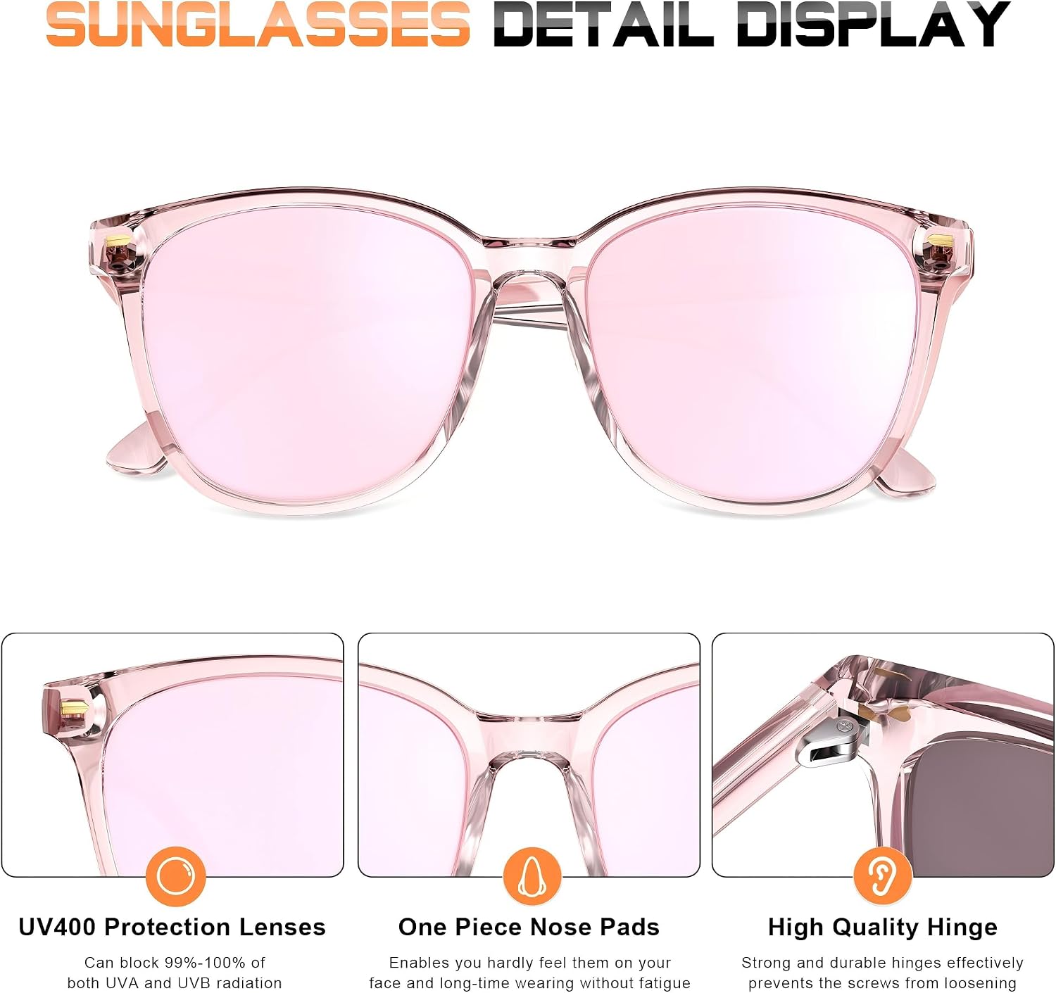 Sunglasses Womens Polarized Sunglasses for Women Men - Mirrored Trendy Shades with UV Protection Sun Glasses