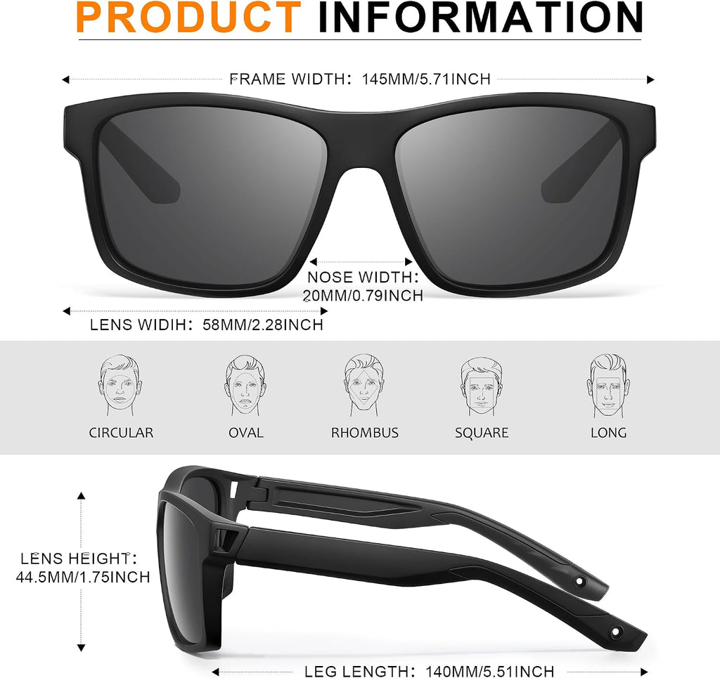Sunglasses Men Polarized Sunglasses for Mens & Womens UV400 Driving Sports Fishing Cycling Running Outdoor Sunglasses