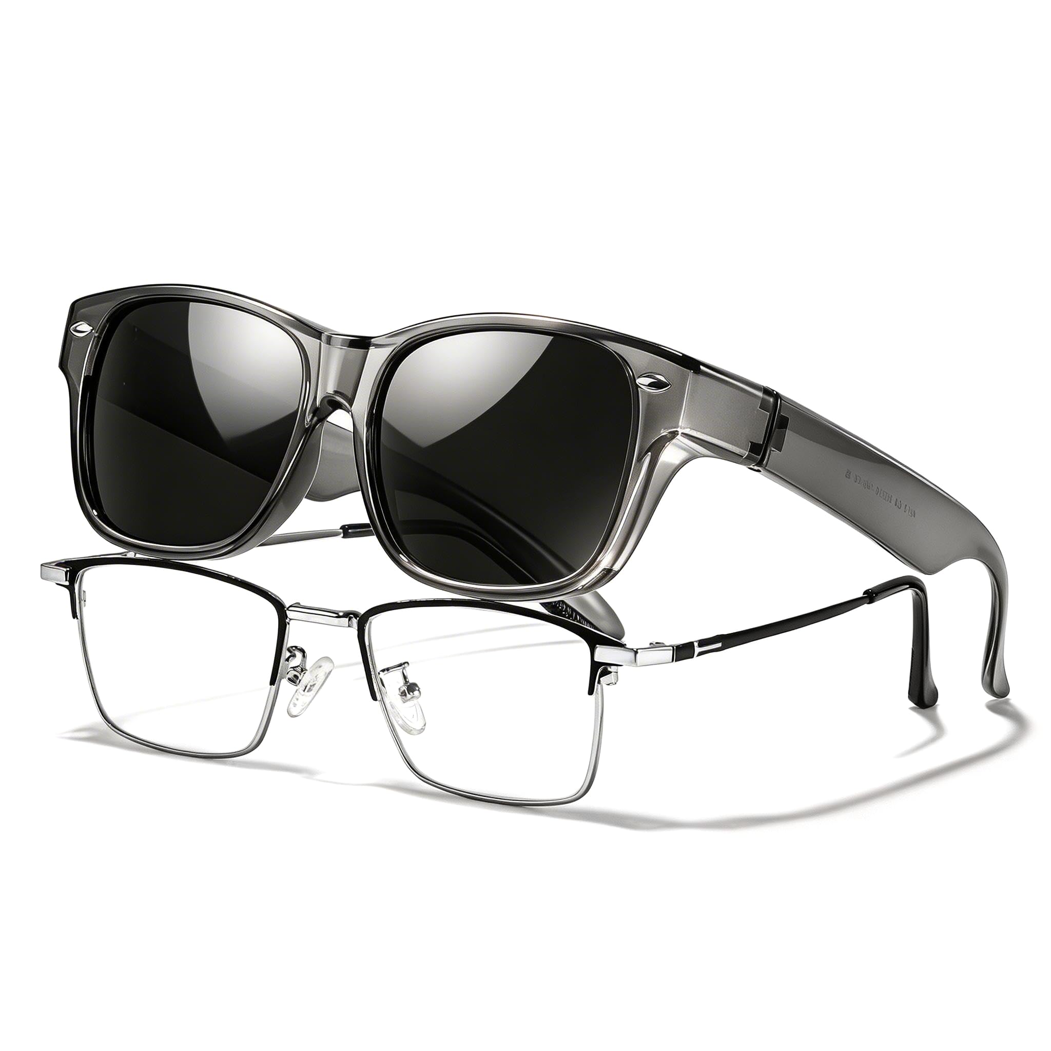 TJUTR Polarized Fit Over Glasses Sunglasses for Men Women, Wrap Around UV400 Protection Sunglasses TS2611